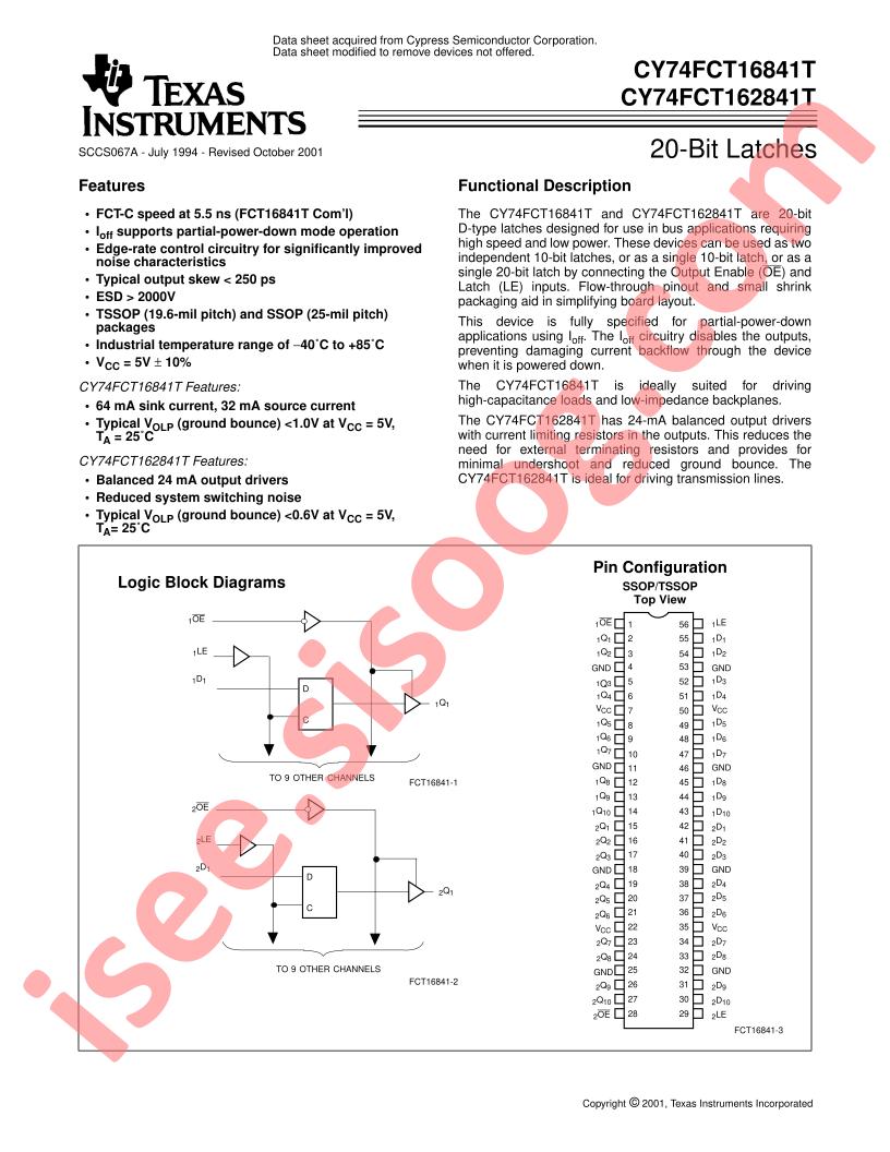 CY74FCT16(2)841T