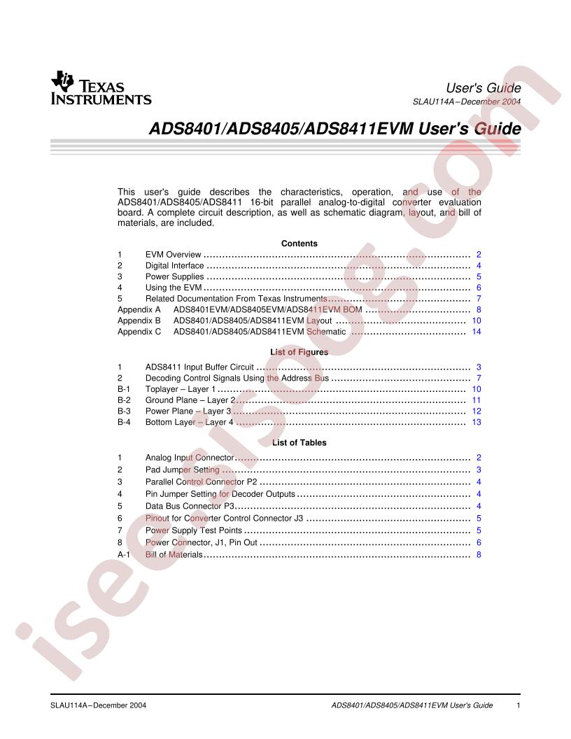 ADS8401/05/11EVM Guide