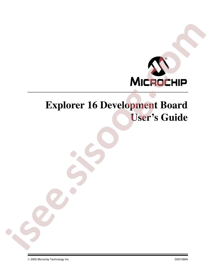 Explorer 16 Development Board Users Guide