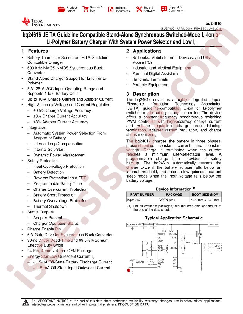 BQ24616 Datasheet