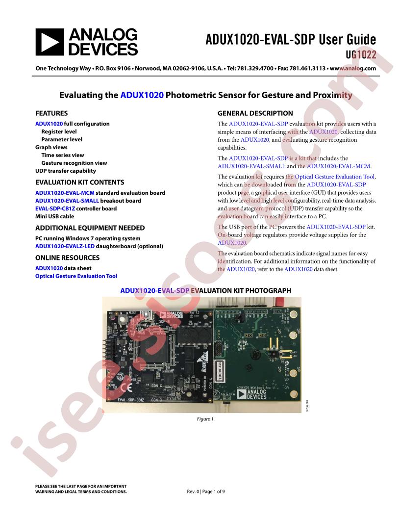 ADUX1020-EVAL-SDP Guide