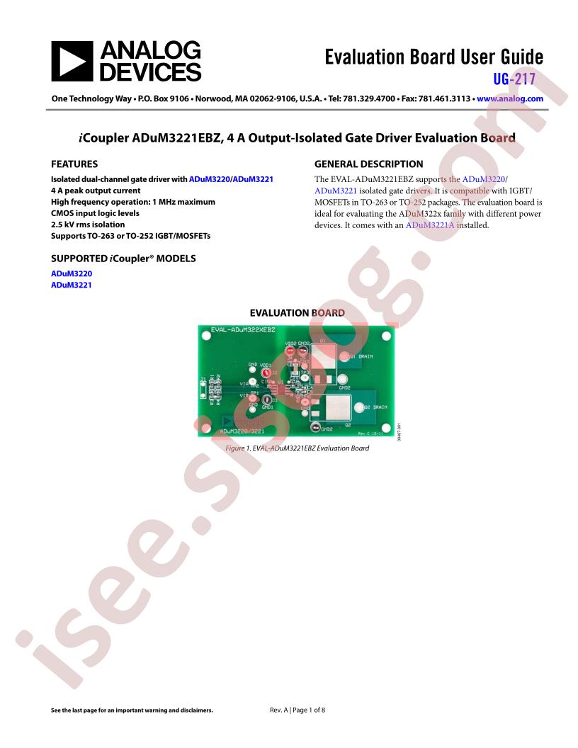 ADuM3221EBZ User Guide