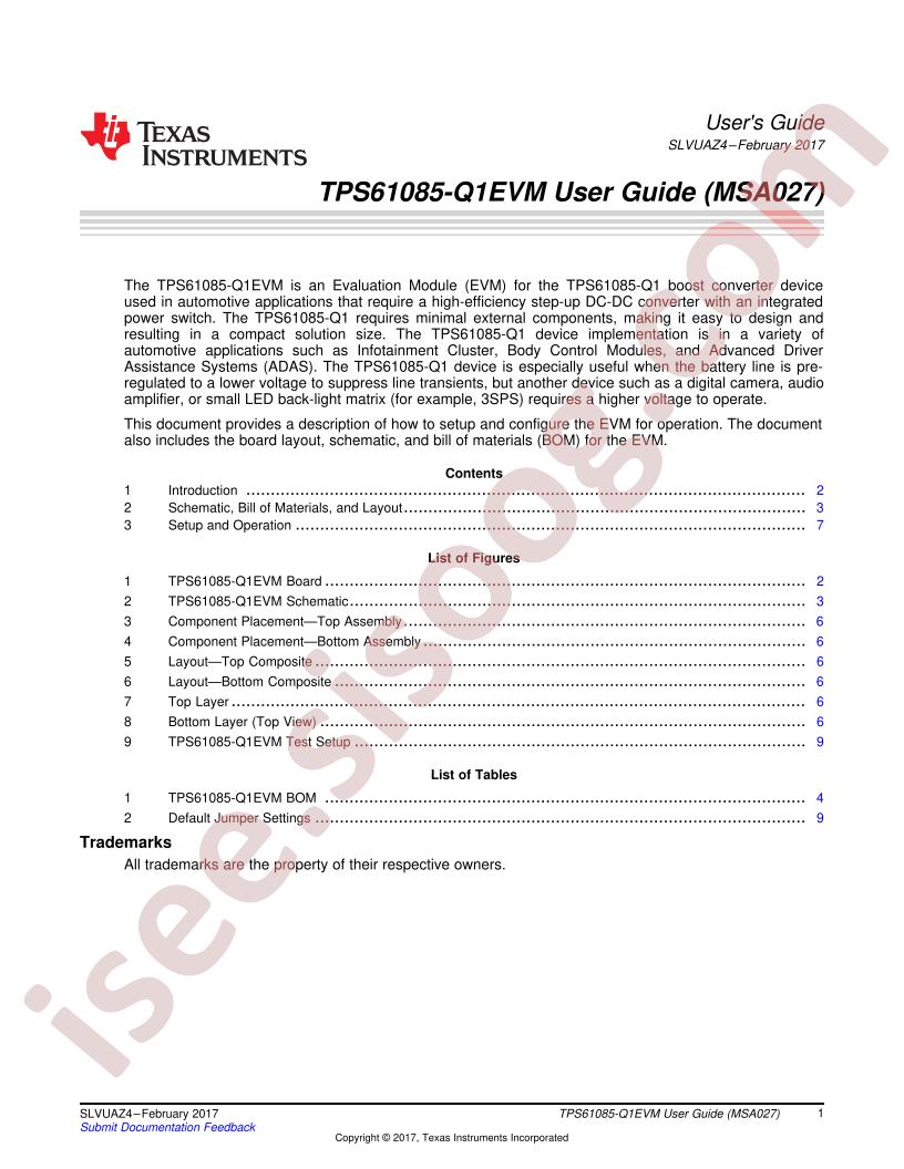 TPS61085-Q1EVM User Guide