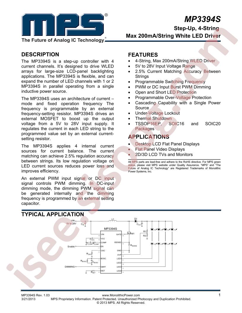 MP3394S Datasheet