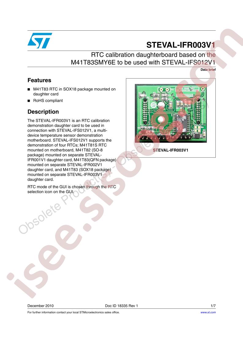 STEVAL-IFR003V1 Data Brief