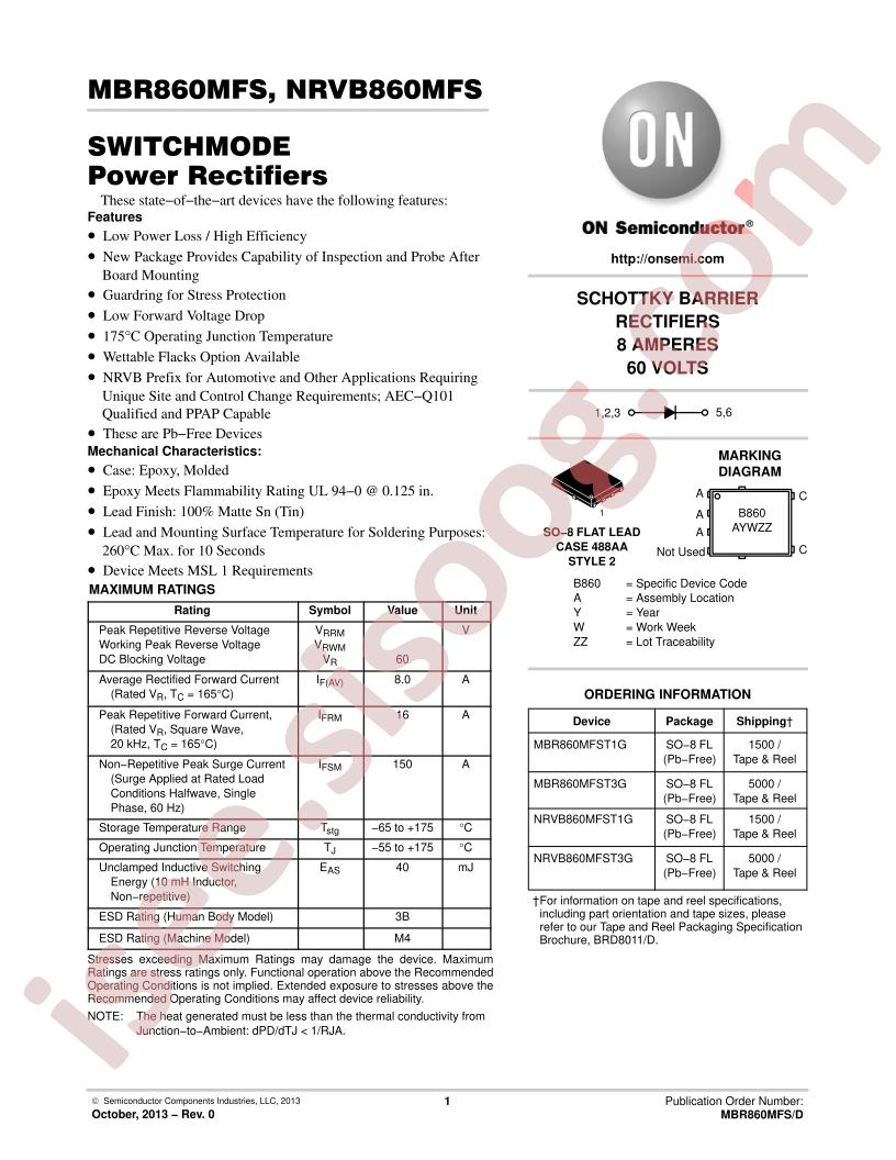 MBR860MFS, NRVB860MFS