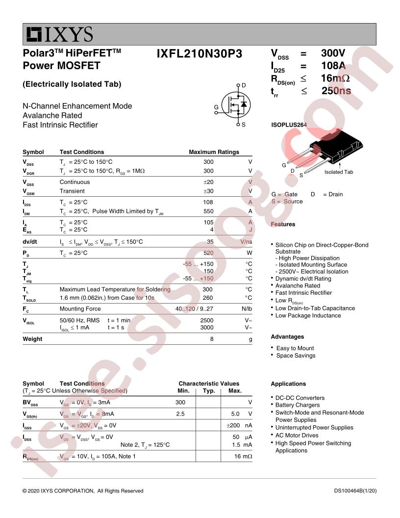 IXFL210N30P3