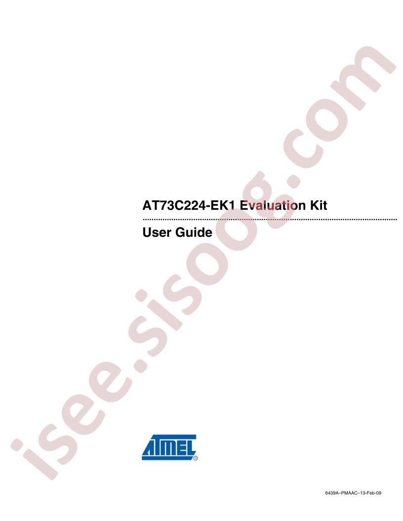 AT73C224-EK1 Eval Kit Guide