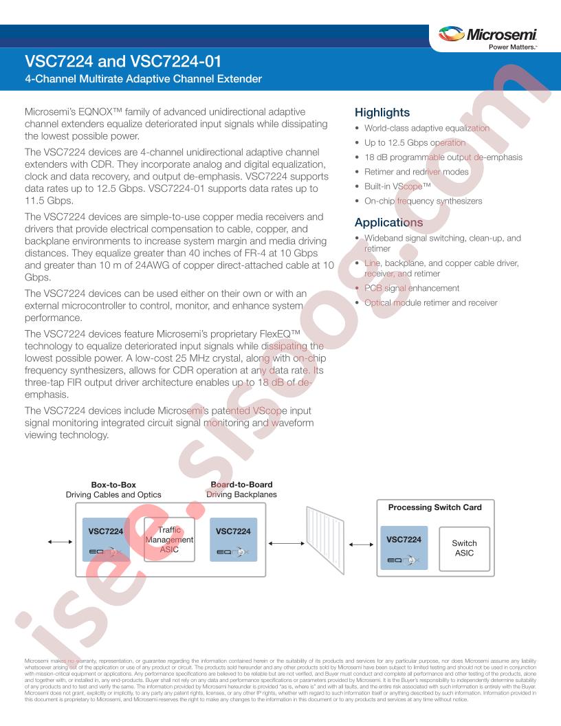 VSC7224, VSC7224-01 Brief