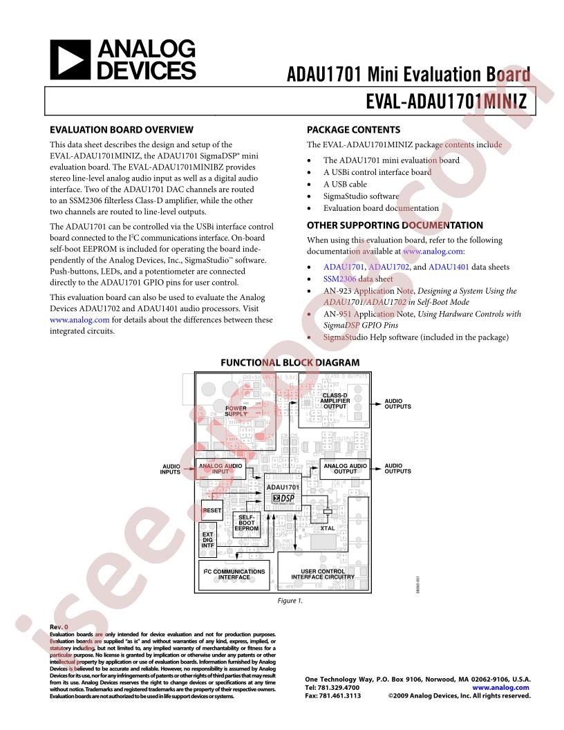 EVAL-ADAU1701MINIZ