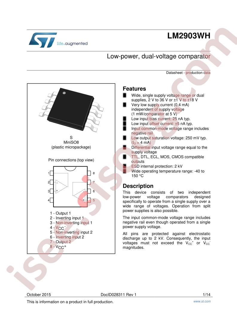 LM2903WH Datasheet