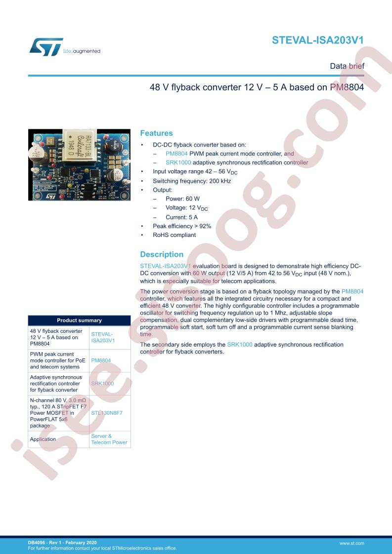 STEVAL-ISA203V1 Data Brief