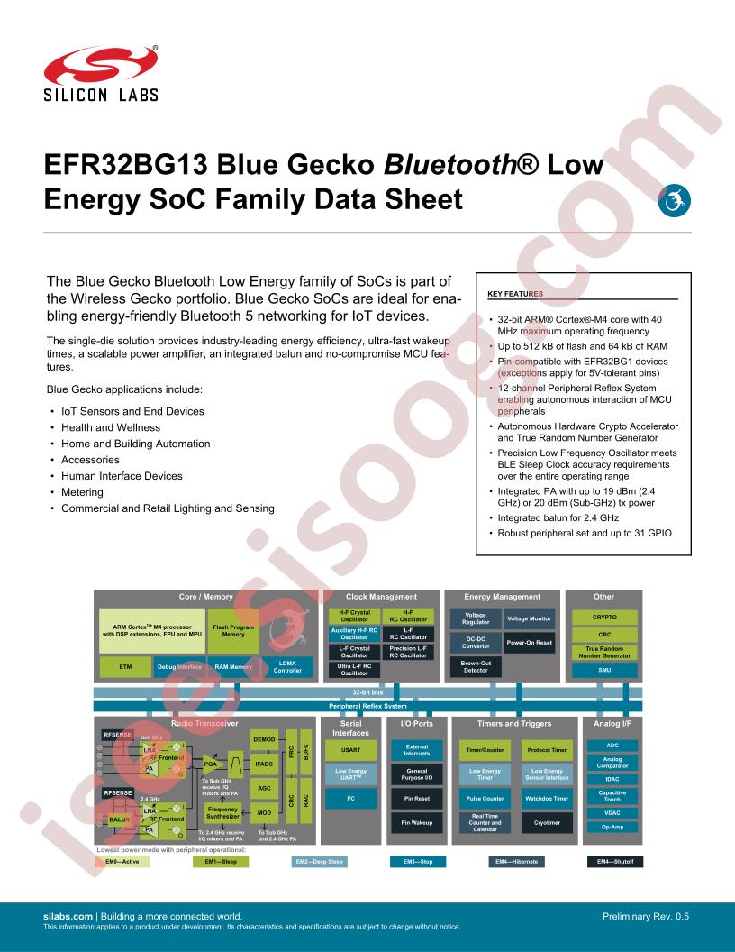 EFR32BG13 Datasheet