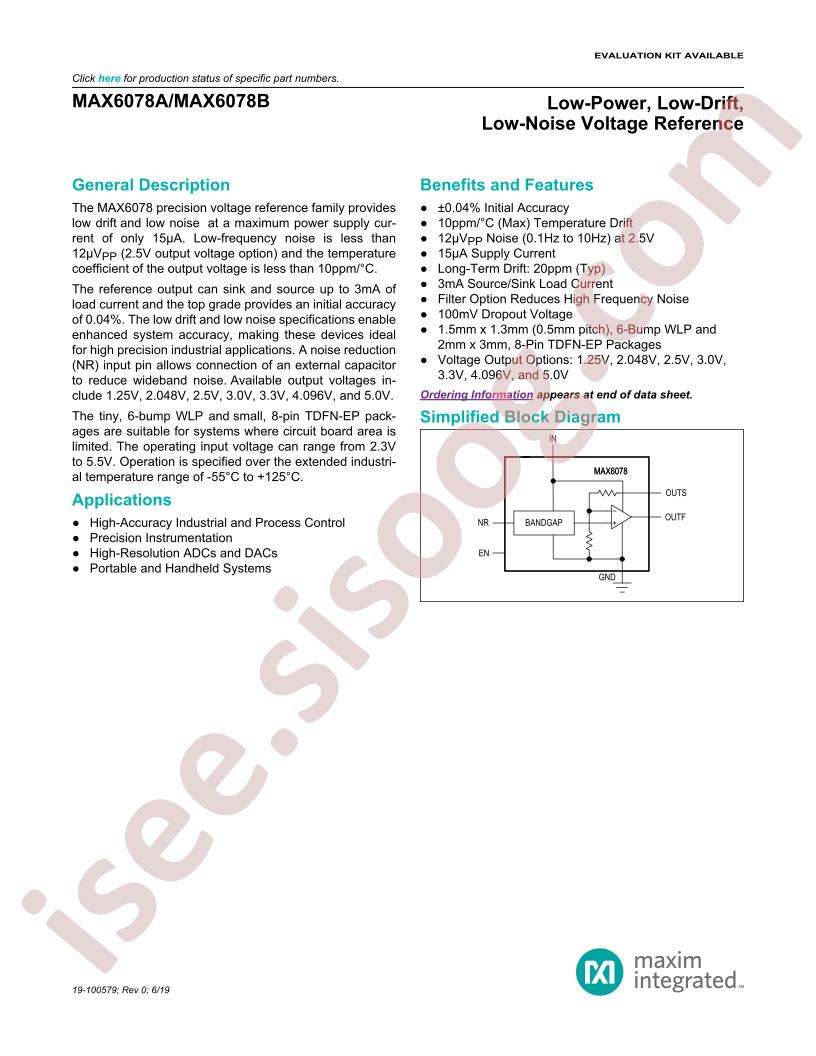 MAX6078A,B Datasheet