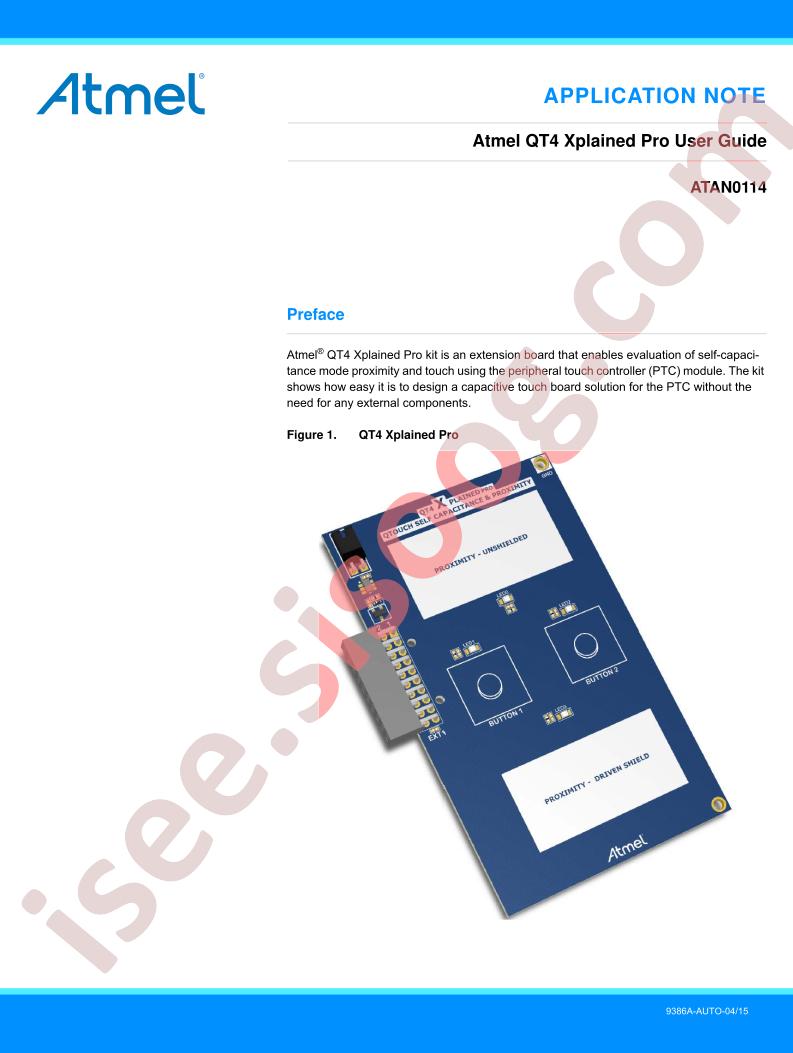 Atmel QT4 Xplained Pro Guide