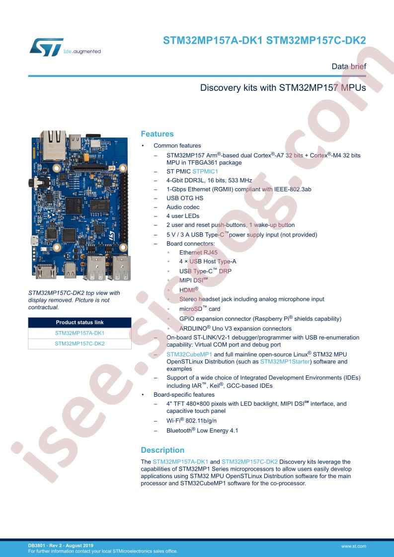 STM32MP157(A,C)-DK(1,2) Data Brief