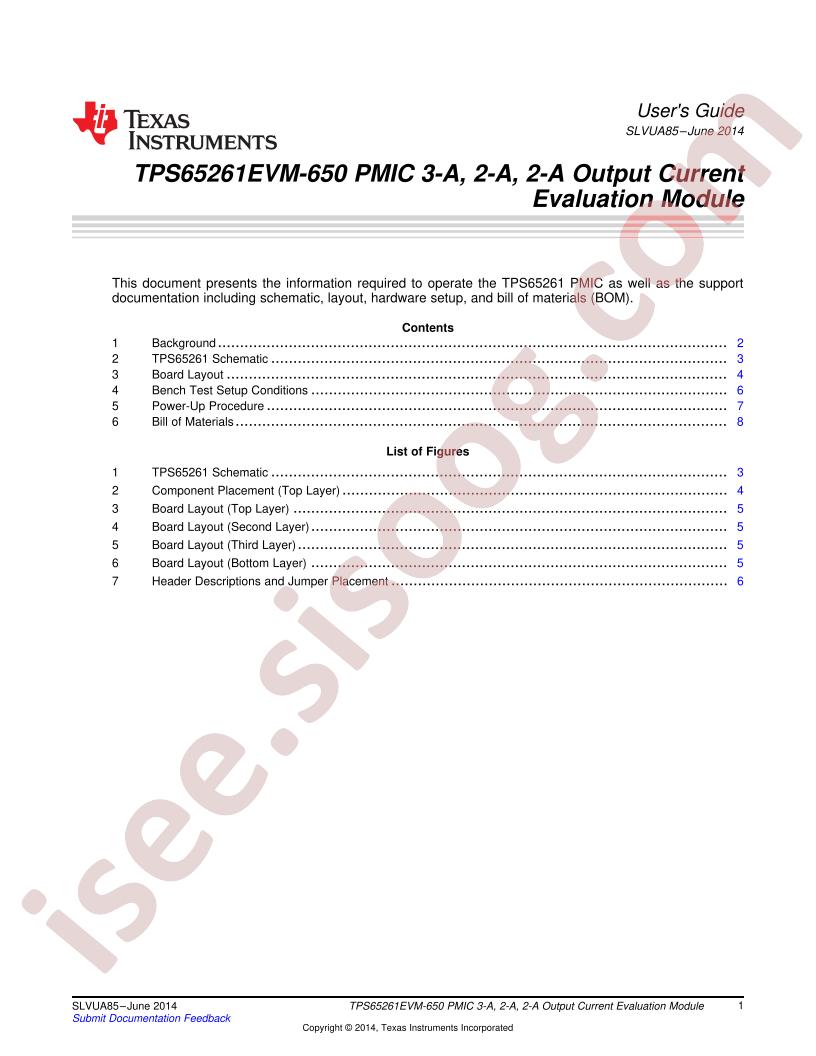 TPS65261EVM-650 User Guide