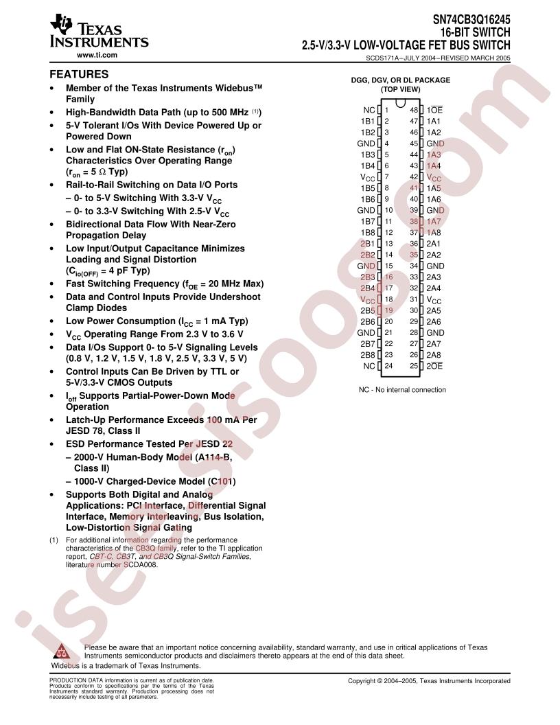 SN74CB3Q16245