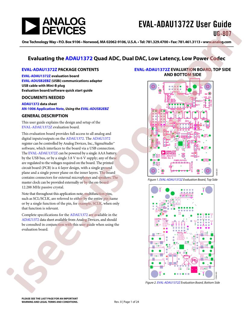 EVAL-ADAU1372Z Guide
