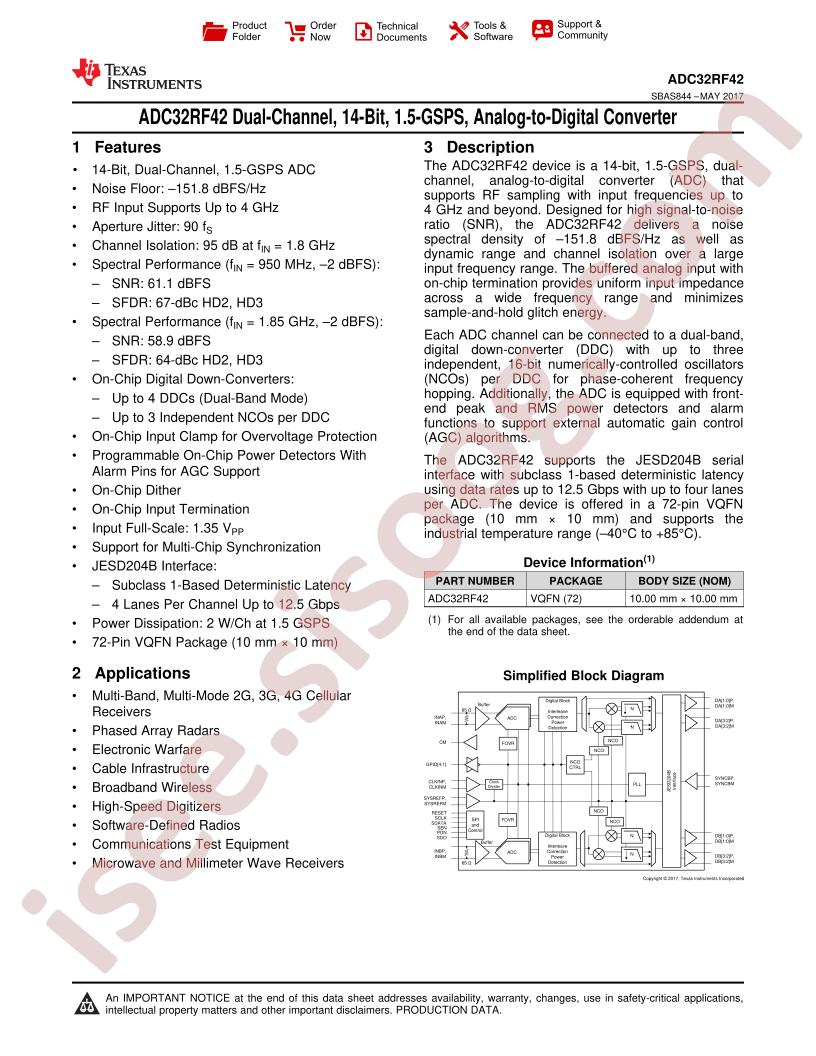 ADC32RF42 Datasheet