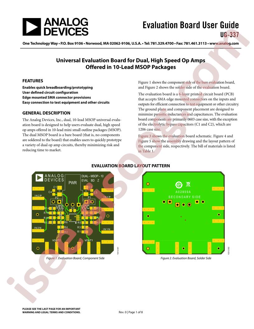 Univ Eval Brd Guide (10-Lead MSOP)