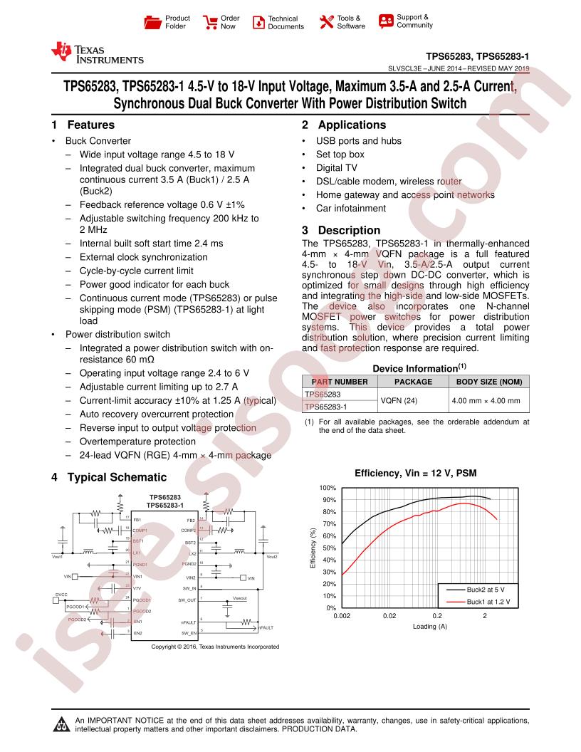 TPS65283(-1) Datasheet