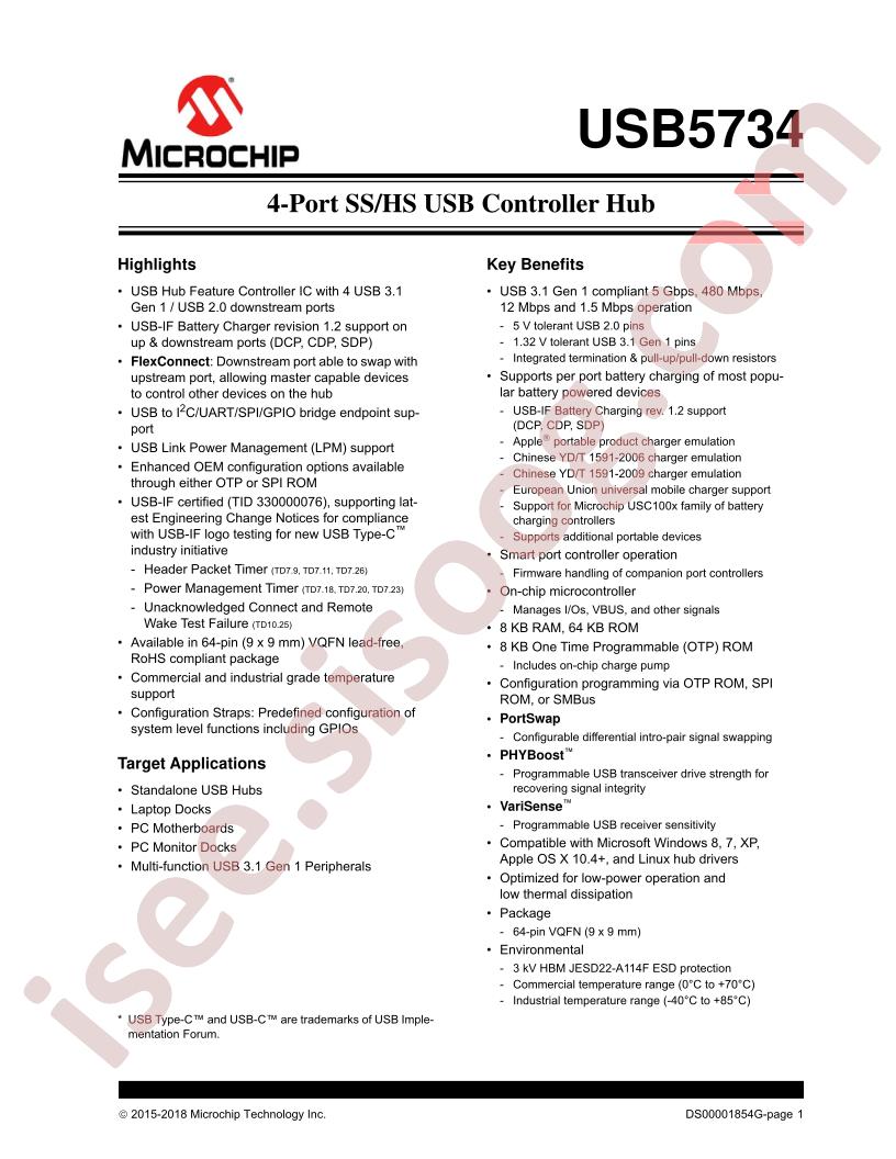 USB5734 Datasheet