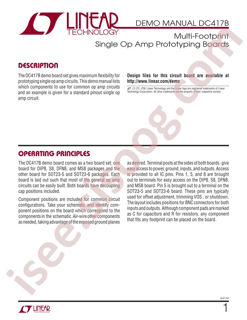 DC417B Demo Manual