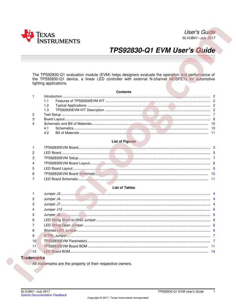 TPS92830EVM User Guide