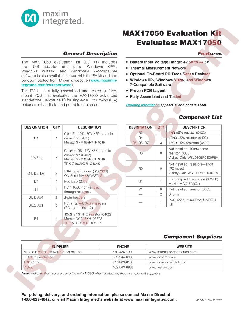 MAX17050EVKIT#