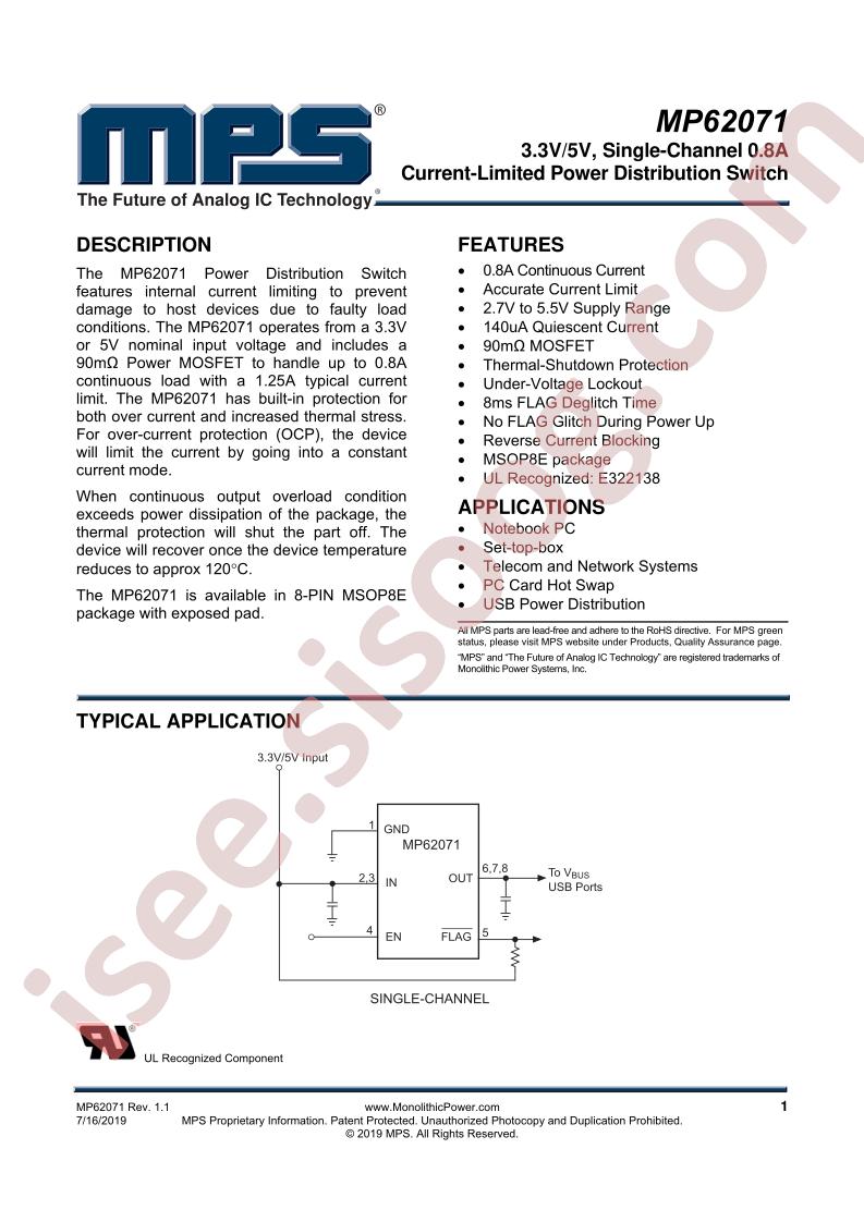 MP62071 Datasheet