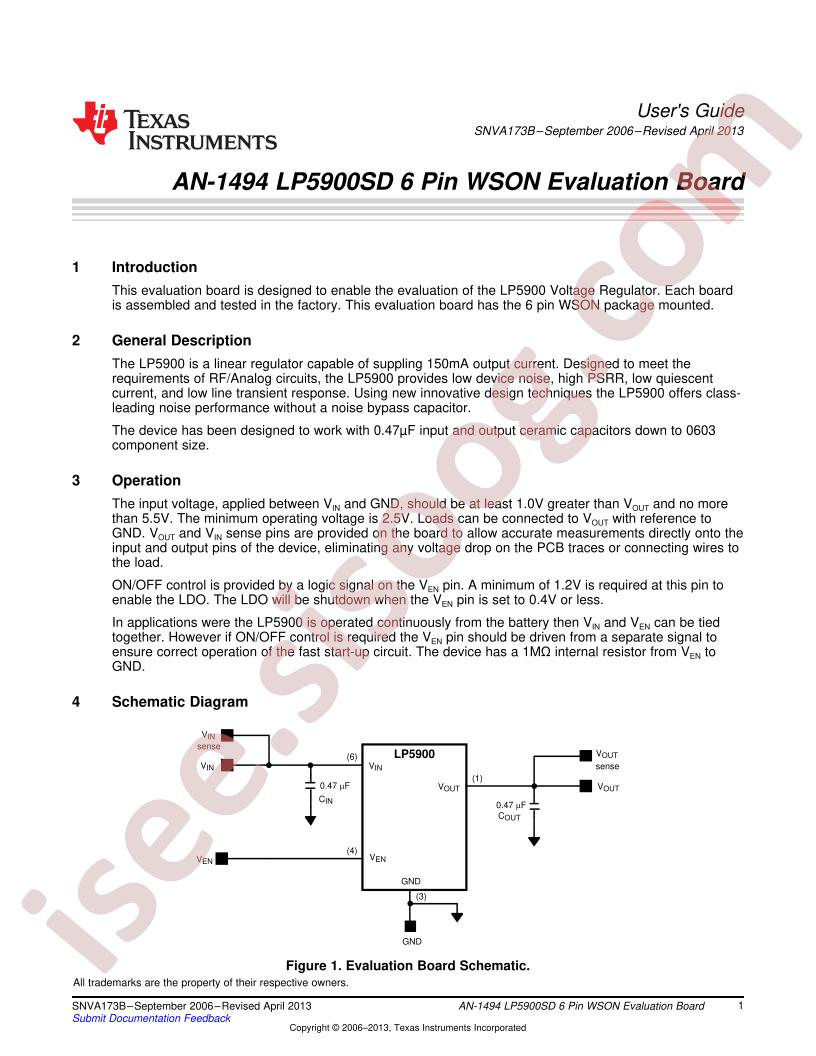 LP5900SD Eval Board