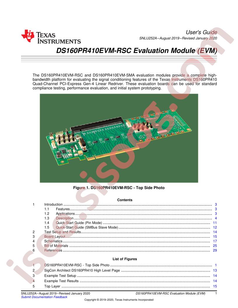 DS160PR410EVM-RSC User Guide