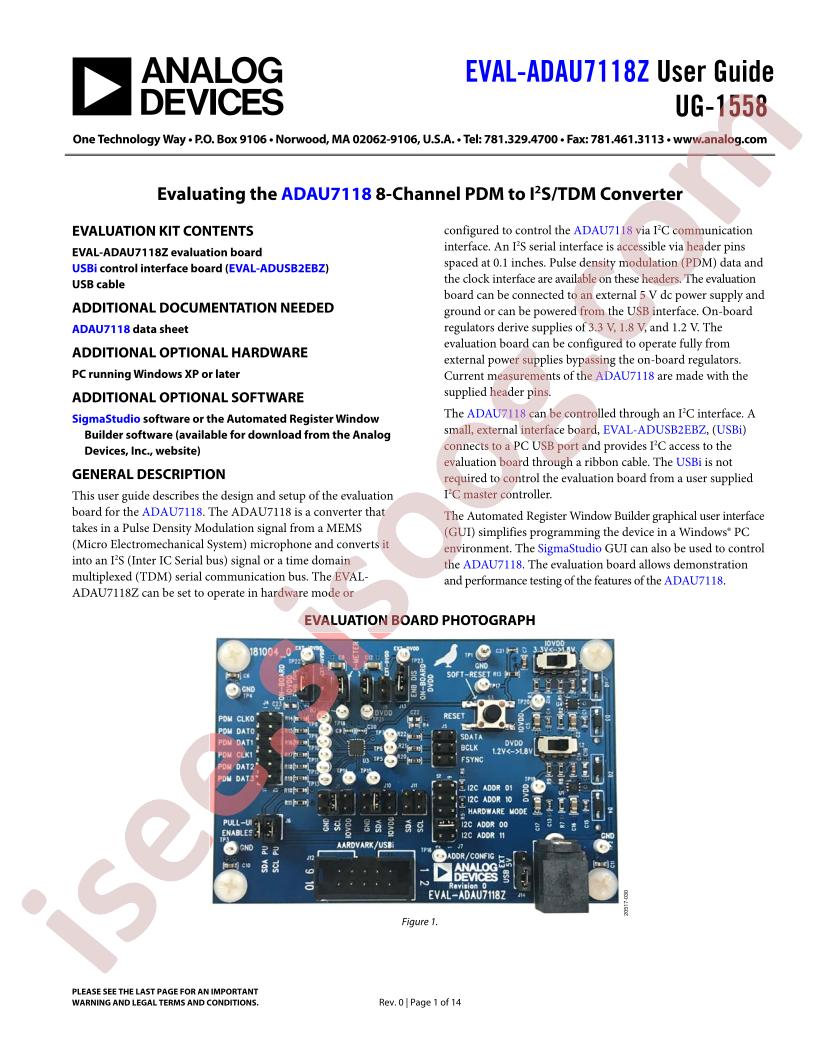 EVAL-ADAU7118Z Guide
