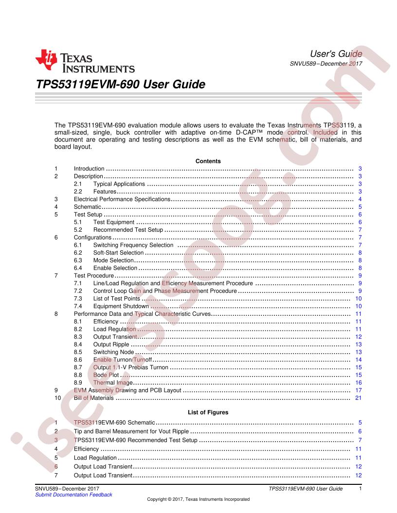 TPS53119EVM-690 USer Guide