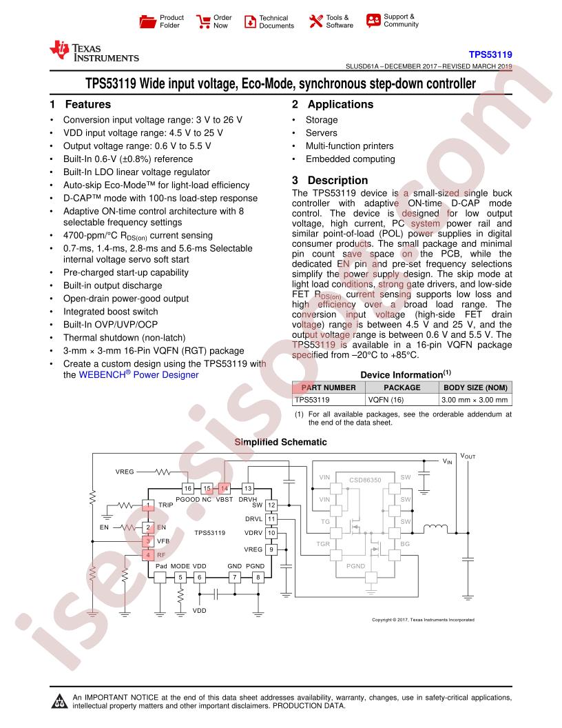 TPS53119 Datasheet