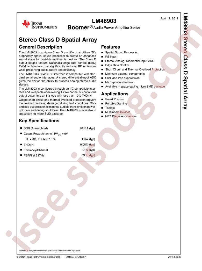 LM48903 DataSheet