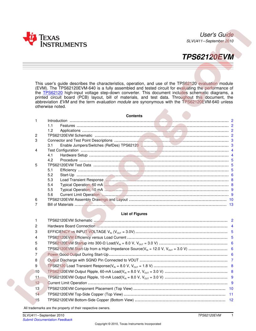 TPS62120EVM-640 User Guide