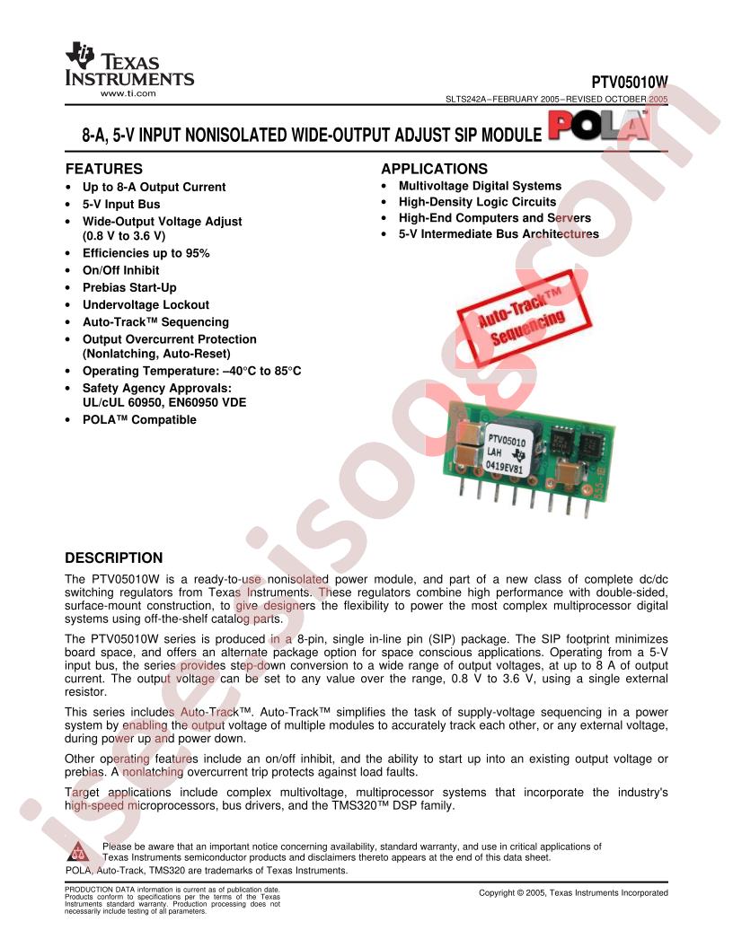 PTV05010W