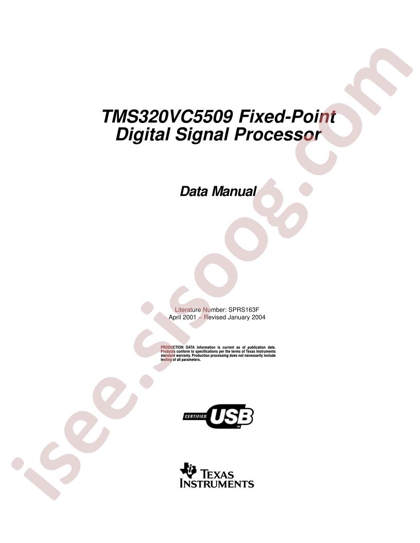 TMS320VC5509 Data Manual
