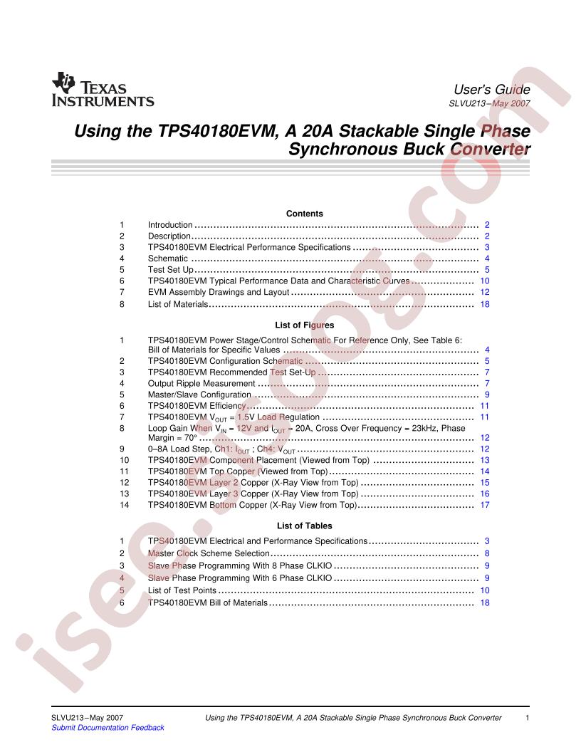 TPS40180EVM Guide