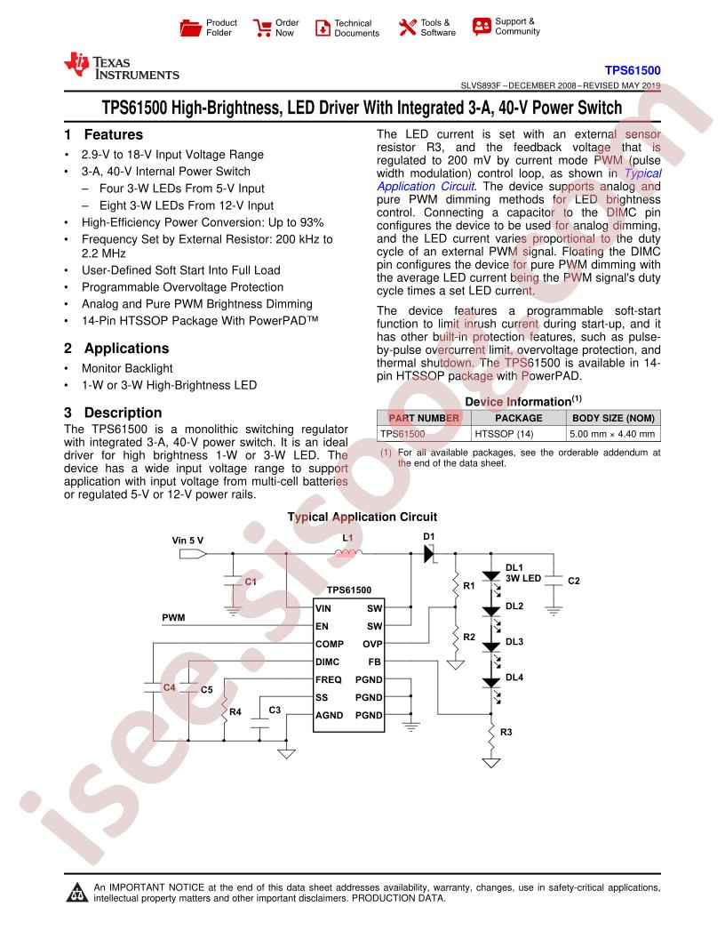 TPS61500 Datasheet