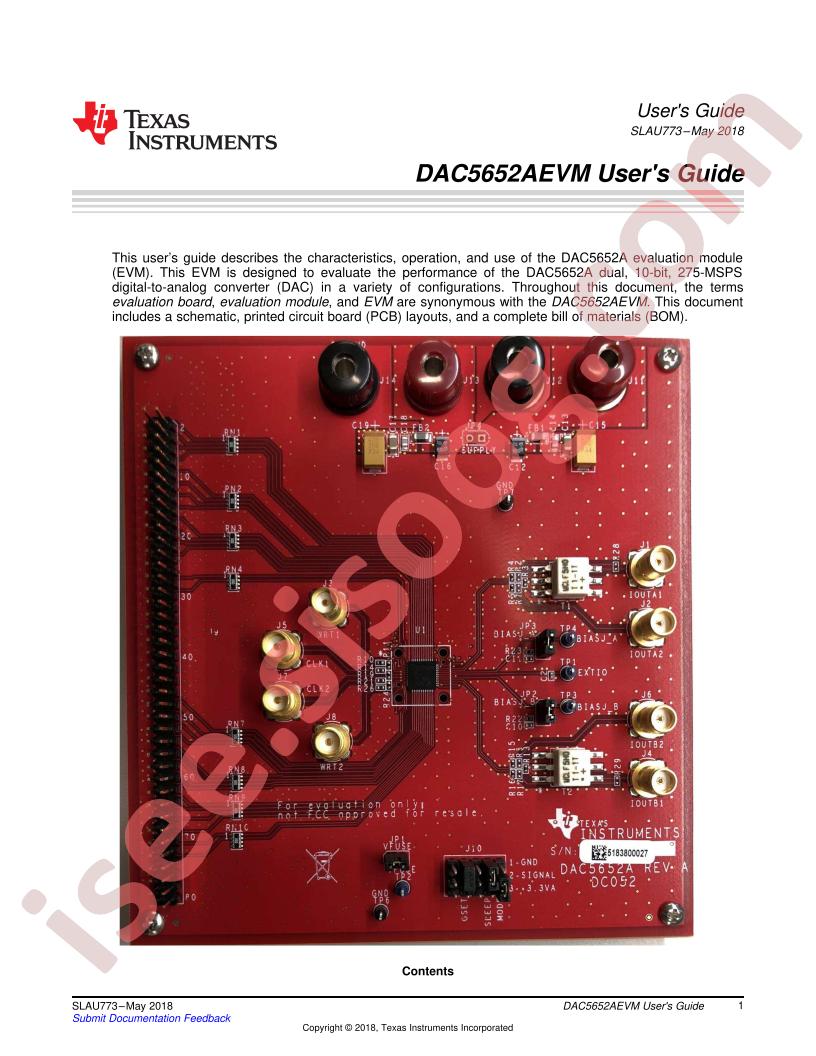 DAC5652AEVM User Guide