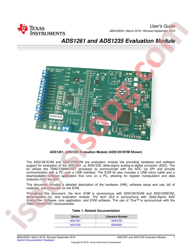 ADS1235EVM & ADS1261EVM User Guide