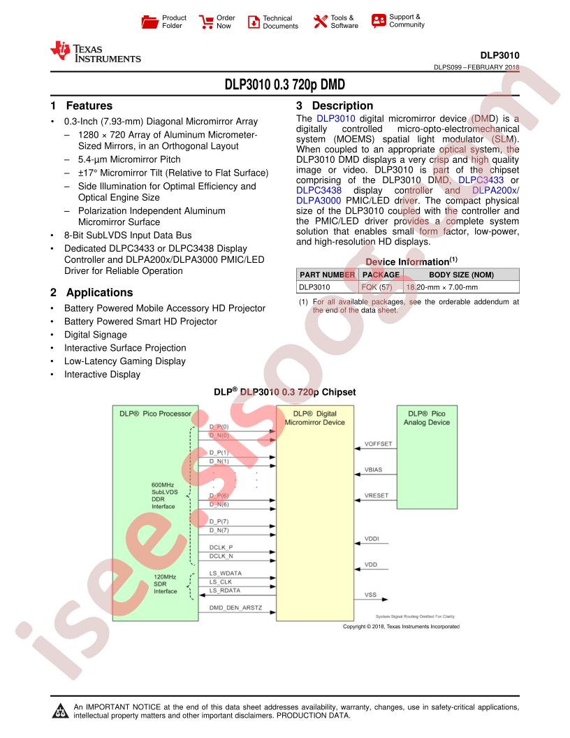 DLP3010(A)FQK Datasheet