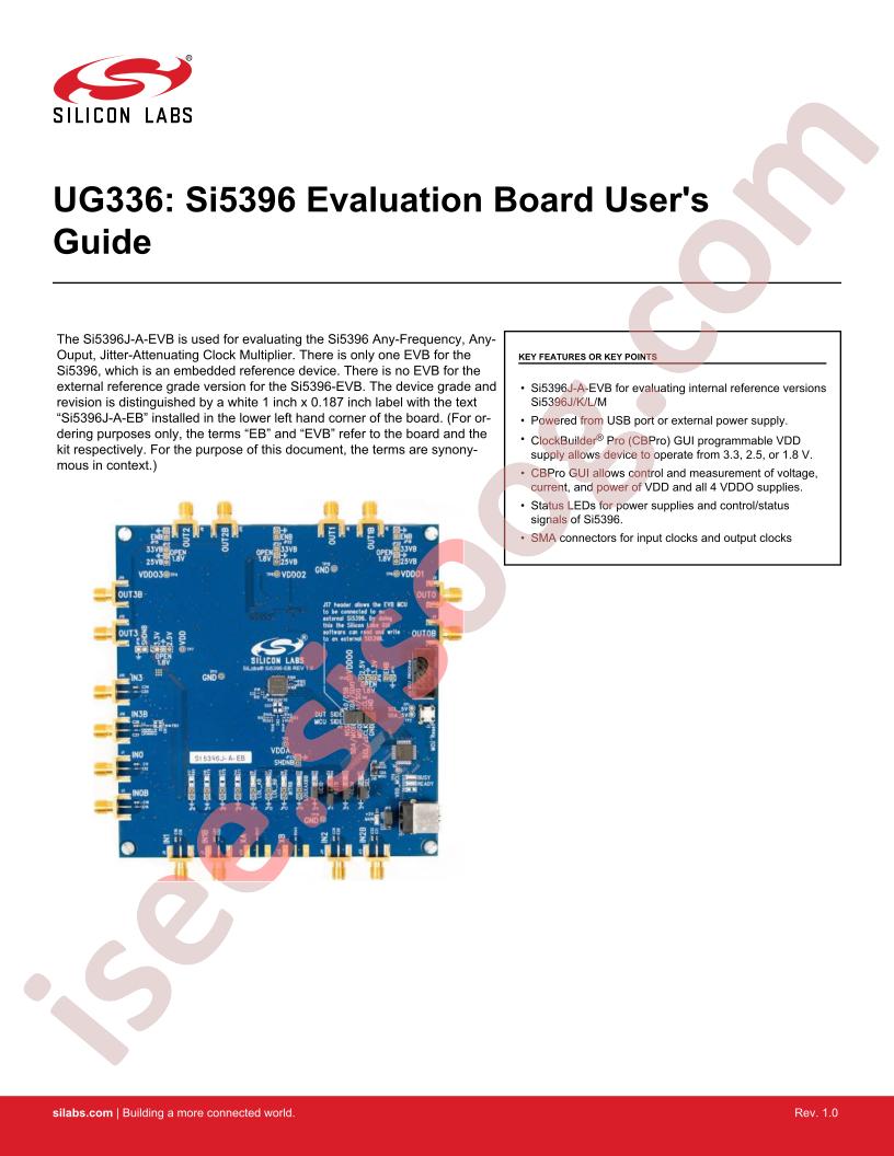 Si5396  Eval Board User Guide