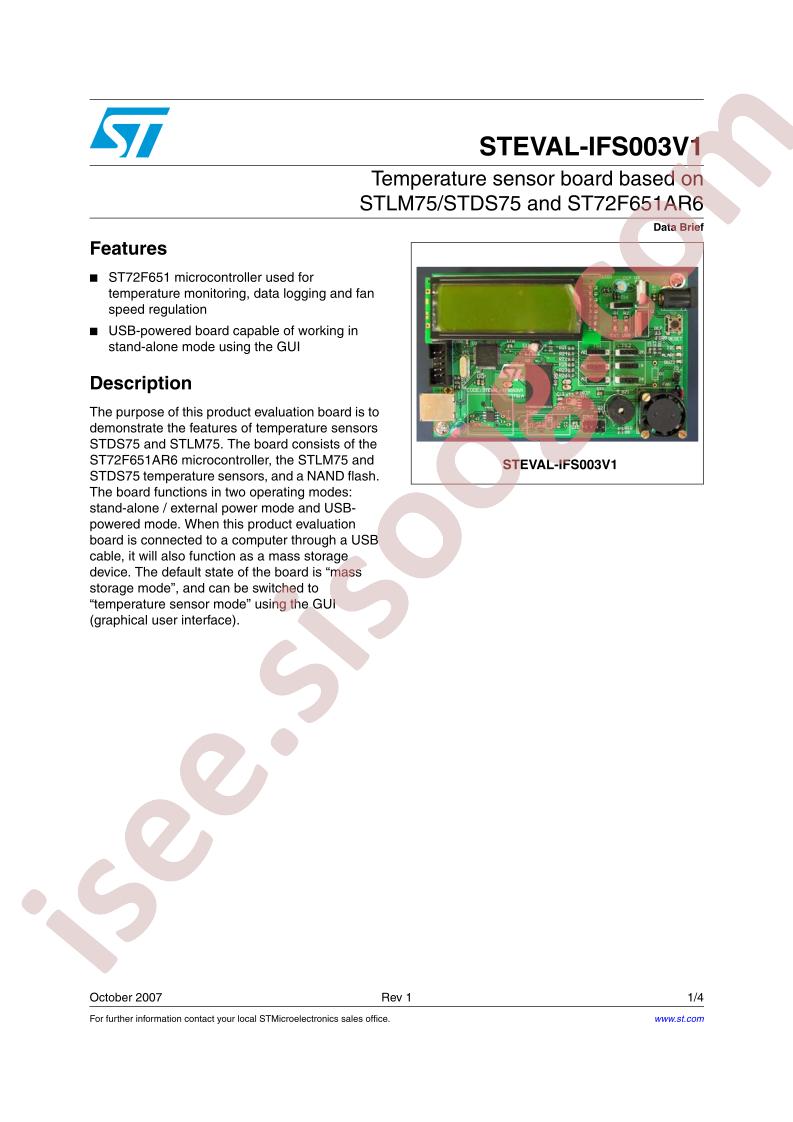 STEVAL-IFS003V1 Data Brief