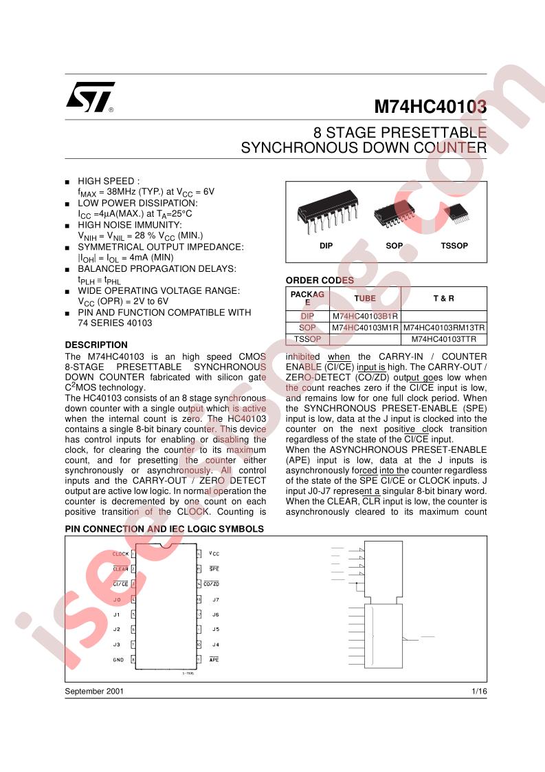 M74HC40103