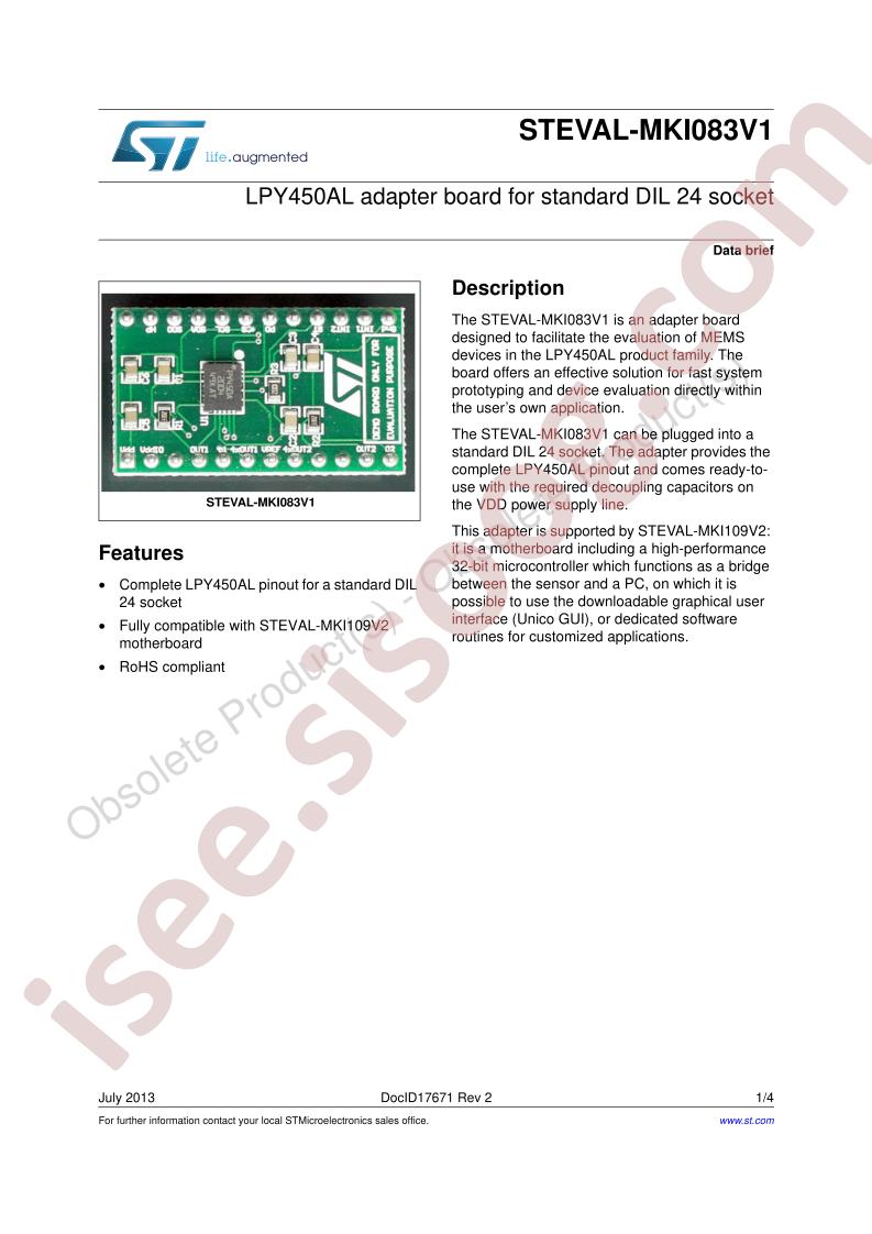 STEVAL-MKI083V1 Data Brief