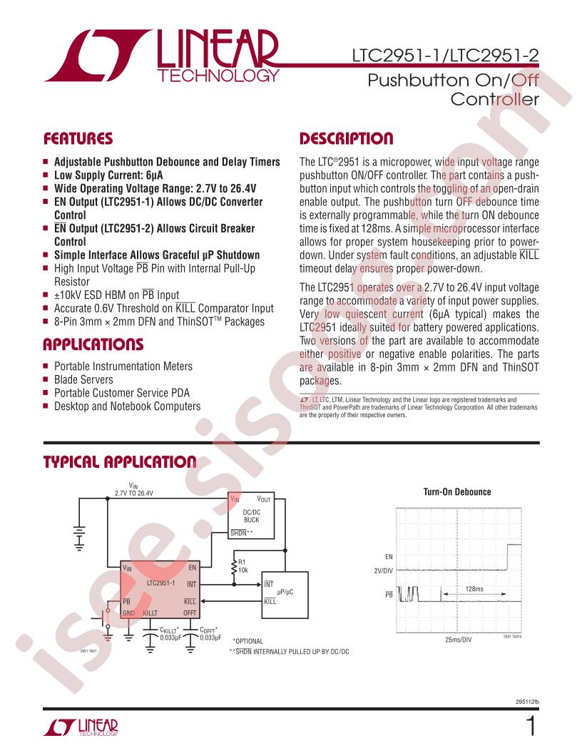 LTC2951-1, LTC2951-2